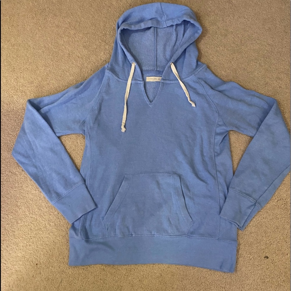 Blue Cut Neck Lightweight Hoodie